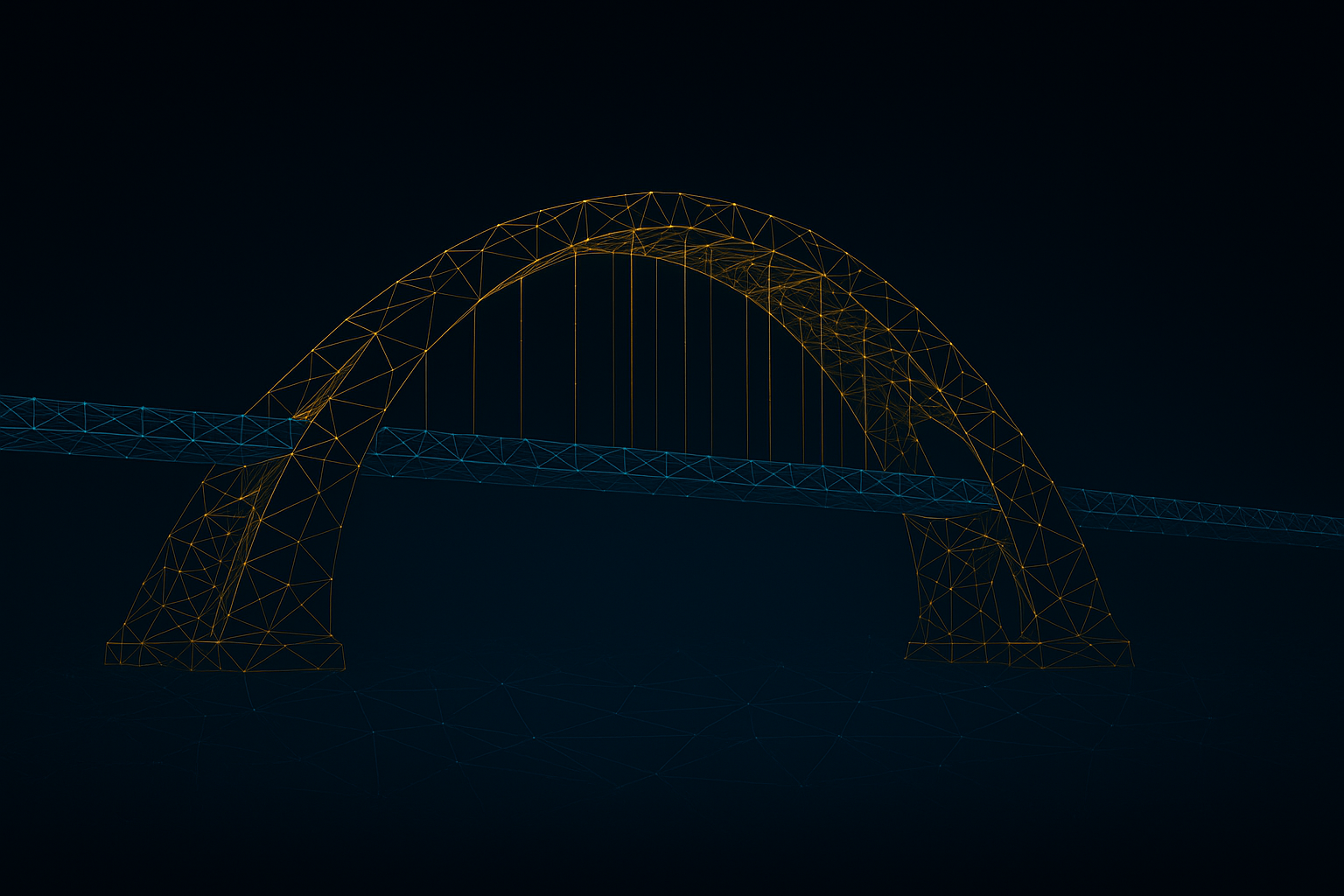 Connected bridge structure representing preparedness and supply chain resilience